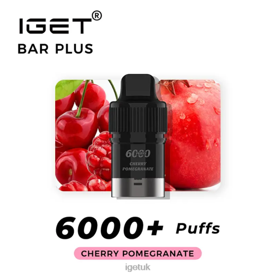 IGET Vape Discount Nicotine Free Bar Plus Pod 6000 Puffs Cherry Pomegranate R4J2L379