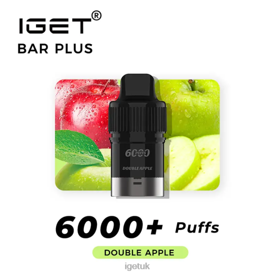 Online IGET Vapes Nicotine Free Bar Plus Pod 6000 Puffs Double Apple R4J2L378