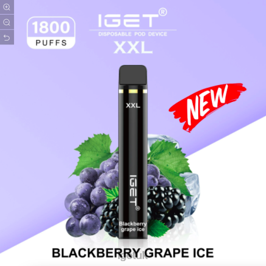IGET Vape UK XXL - 1800 PUFFS Blackberry Grape Ice R4J2L597