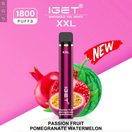 IGET Sale XXL - 1800 PUFFS Passionfruit Pomegranate Watermelon R4J2L664
