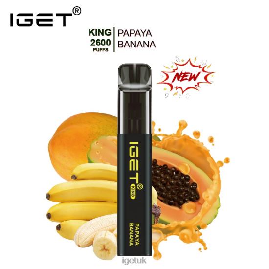IGET Vape Discount KING - 2600 PUFFS Papaya Banana Ice R4J2L573