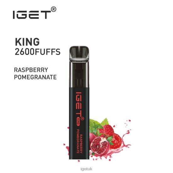 IGET Sale KING - 2600 PUFFS Raspberry Pomegranate R4J2L594