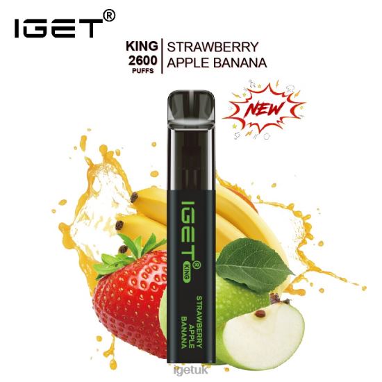 IGET Wholesale KING - 2600 PUFFS Strawberry Apple Banana Ice R4J2L649