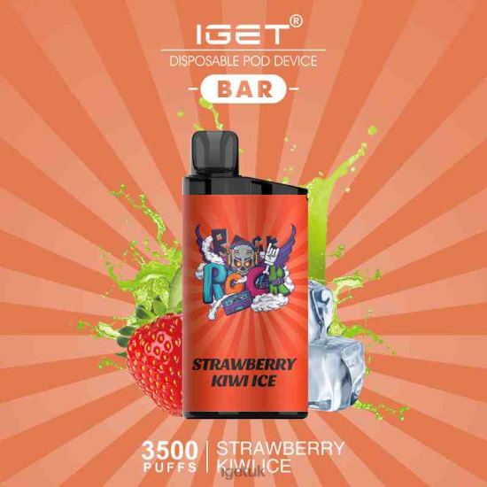 IGET Vape UK BAR - 3500 PUFFS Strawberry Kiwi Ice R4J2L587