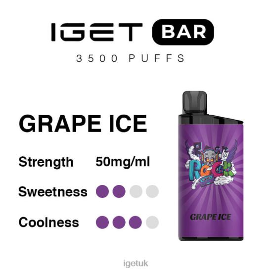 IGET Sale Bar 3500 Puffs Grape Ice R4J2L300