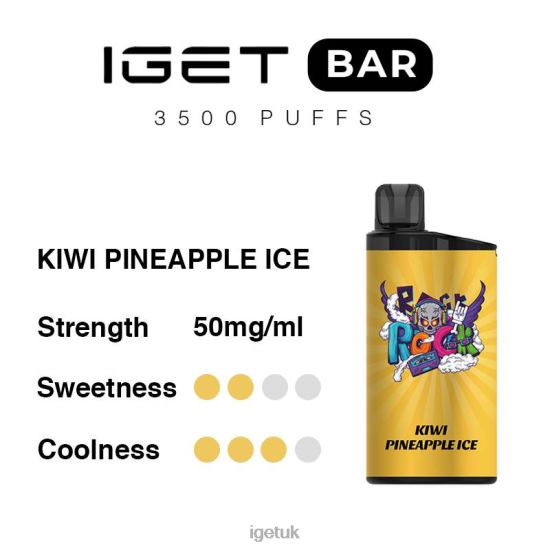 IGET Online Bar 3500 Puffs Kiwi Pineapple Ice R4J2L287