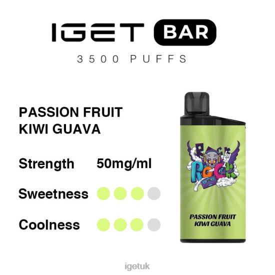 IGET Online Bar 3500 Puffs Passion Fruit Kiwi Guava R4J2L297