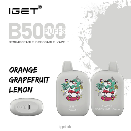 IGET Vape Discount B5000 Orange Grapefruit Lemon R4J2L319