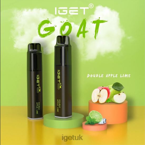 Online IGET Vapes GOAT - 5000 PUFFS Double Apple Lime R4J2L572