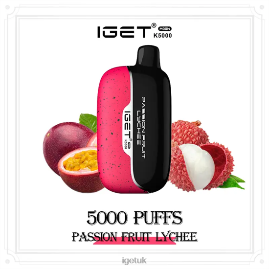 IGET Sale Moon 5000 Puffs Passion Fruit Lychee R4J2L220