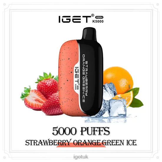 IGET Bar UK Moon 5000 Puffs Strawberry Orange Green Ice R4J2L222