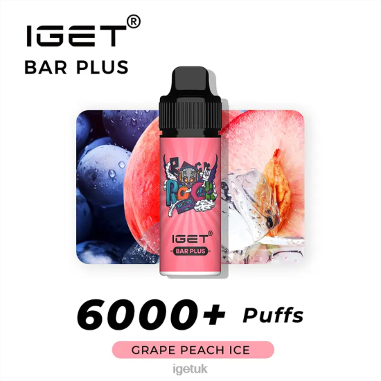 IGET Shop BAR PLUS - 6000 PUFFS Grape Peach Ice R4J2L590