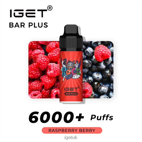 IGET Wholesale BAR PLUS - 6000 PUFFS Raspberry Berry R4J2L589