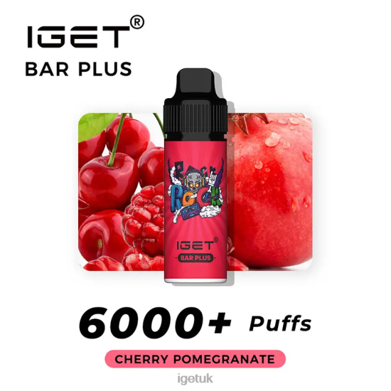 IGET Vape UK Bar Plus 6000 Puffs Cherry Pomegranate R4J2L243
