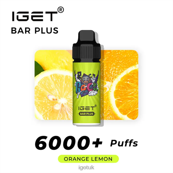 Online IGET Vapes Bar Plus 6000 Puffs Orange Lemon R4J2L238