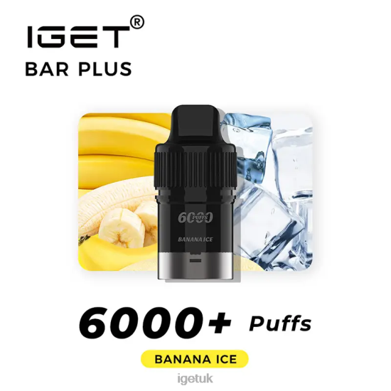 IGET Vape London Bar Plus Pod 6000 Puffs Banana Ice R4J2L264