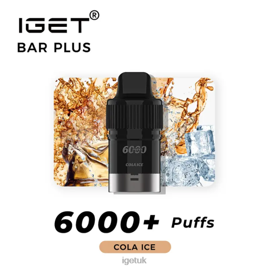 IGET Vape UK Bar Plus Pod 6000 Puffs Cola Ice R4J2L263