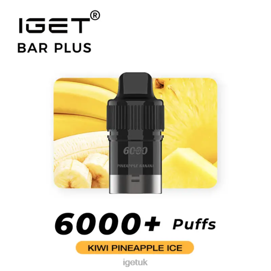 IGET Sale Bar Plus Pod 6000 Puffs Kiwi Pineapple Ice R4J2L270
