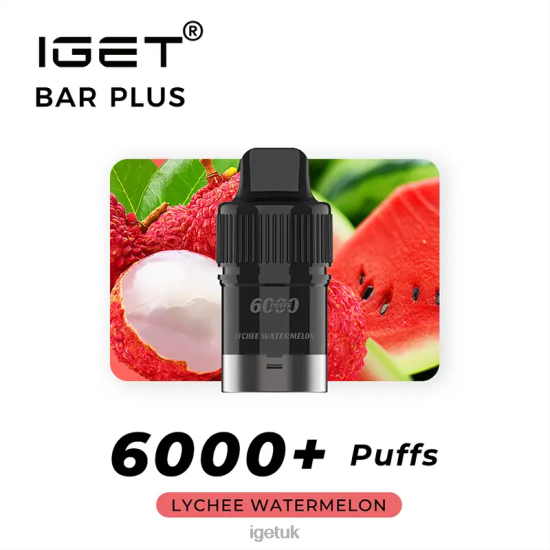 IGET Wholesale Bar Plus Pod 6000 Puffs Lychee Watermelon R4J2L255