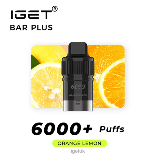 IGET UK Bar Plus Pod 6000 Puffs Orange Lemon R4J2L261