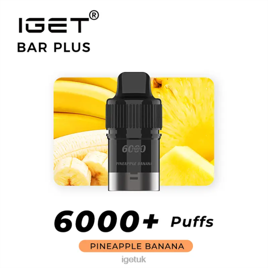 Online IGET Vapes Bar Plus Pod 6000 Puffs Pineapple Banana R4J2L268