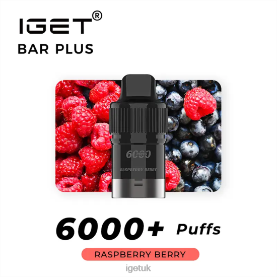 IGET Shop Bar Plus Pod 6000 Puffs Raspberry Berry R4J2L256