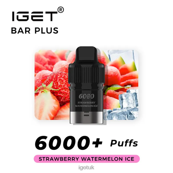 IGET UK Bar Plus Pod 6000 Puffs Strawberry Watermelon Ice R4J2L271