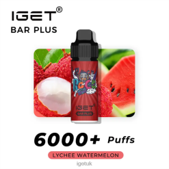 IGET Bar UK BAR PLUS - 6000 PUFFS Lychee Watermelon R4J2L606