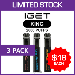 IGET Bar UK KING - 2600 PUFFS - 3 PACKR4J2L476