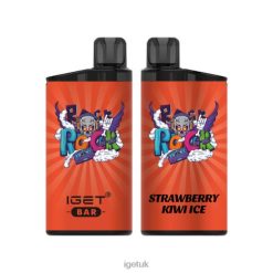 IGET UK Nicotine Free Bar 3500 Puffs Strawberry Kiwi Ice R4J2L395