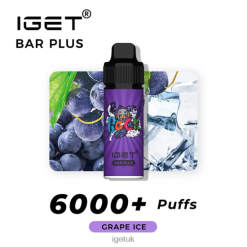 IGET Vape London Nicotine Free Bar Plus Vape Kit Grape Ice R4J2L374